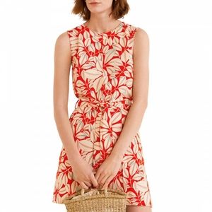 NEW MANGO Red floral Bolterra Playsuit romper S